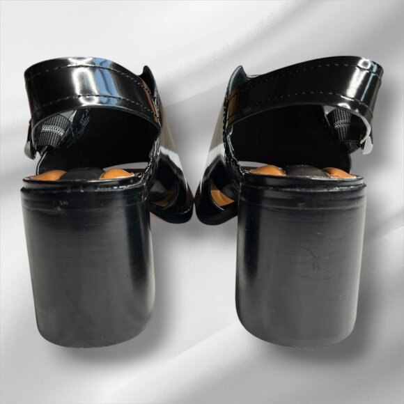 Franco Sarto Amy Patent Leather Block Heel Sling Sandals Size 7 - Picture 5 of 8